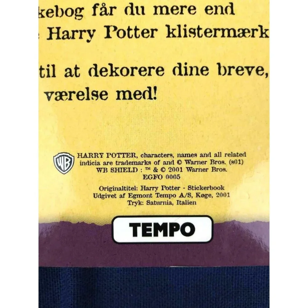 Vintage Harry Potter Sticker Book Denmark New Complete 2001 Klistermaerkebog